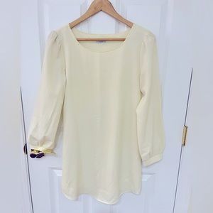 Tobi Cream dress with puff sleeves